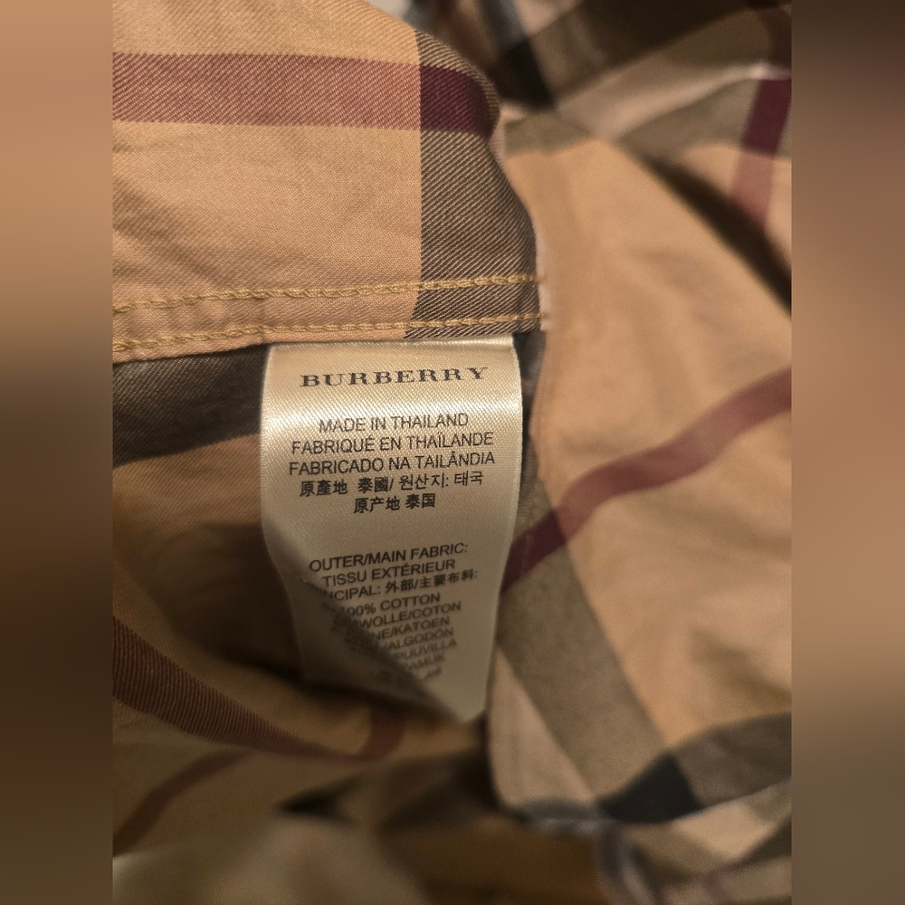 Burberry Brit Men's Beige Vintage Check Button Down Shirt XXL EUC - Picture 5 of 15